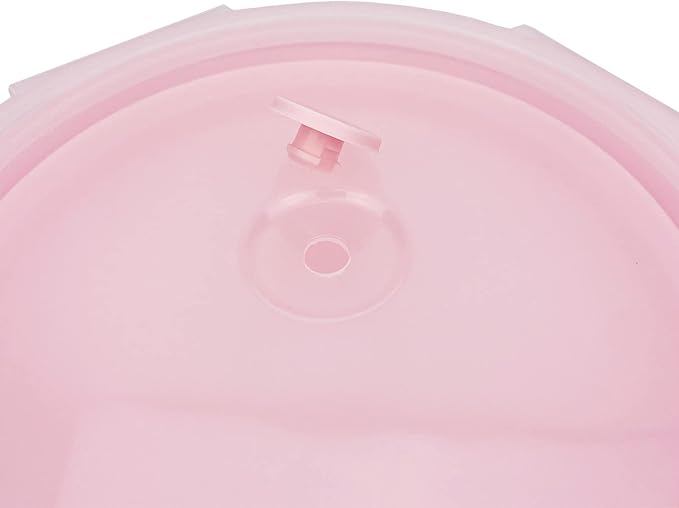 CARTINTS Silicone Collapsible Food Storage Containers-Prep/Storage Bowls with Lids – Set of 4 Round Silicone Lunch Containers – Microwave and Freezer Food Containers(pink)