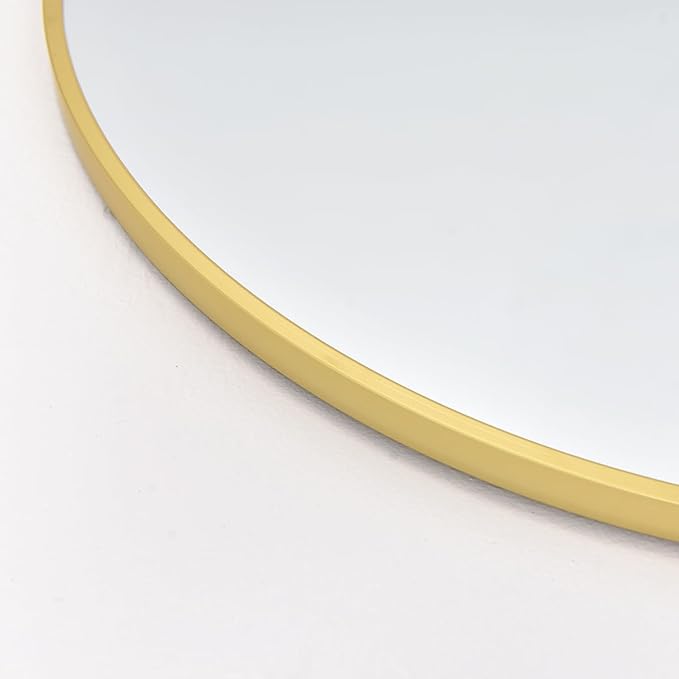 Arched Full Length Mirror81 x41 Full Body Floor Mirror Standing Hanging or Leaning Wall, Arch Wall Mirror with Stand Aluminum Alloy Frame for Bedroom Cloakroom Gold