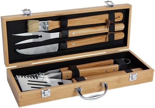 Personalized BBQ Grill Set for Men - Custom Engraved, 10 pcs