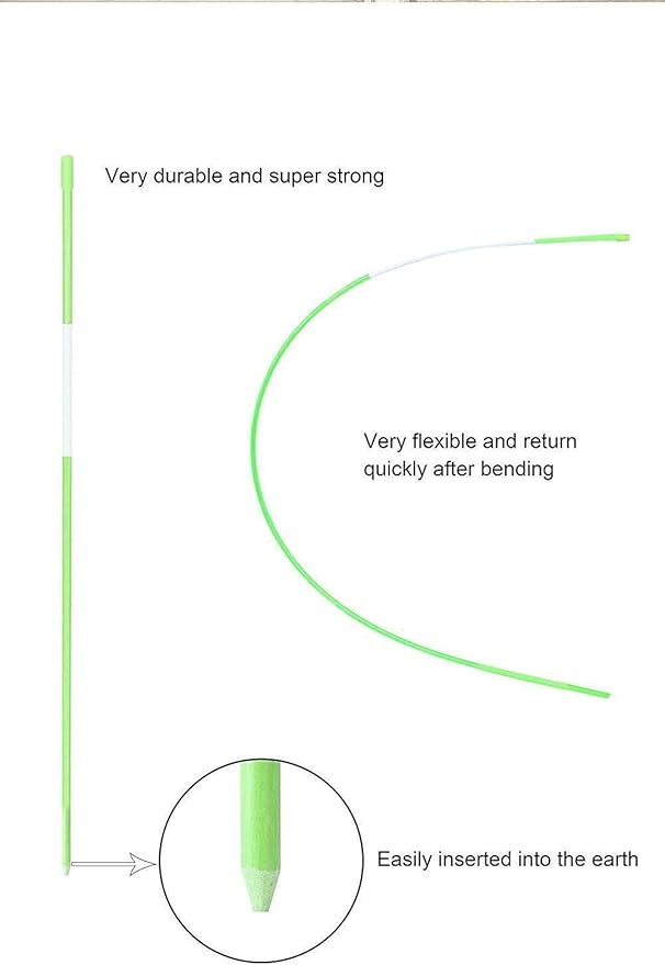 48-Inch Reflective Driveway Markers Driveway Poles for Easy Visibility at Night Driveway reflectors reflectors for Driveway 1/4 Inch Diameter Green, 50 Pack