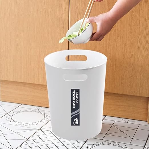 4 Pack Small Trash Can for Bathroom - 3 Gallon/12-Liter Wastebasket, Round Plastic Garbage Container Bin for Bedroom Office White.