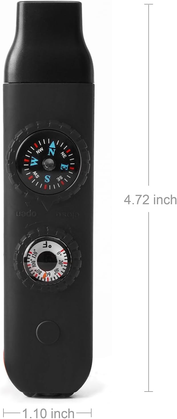 Emergency Survival Safety Whistle,Whistle for Kids with Lanyard,Compass,Thermometer,Ideal for Kayaking, Boating, Hiking, Camping, Climbing