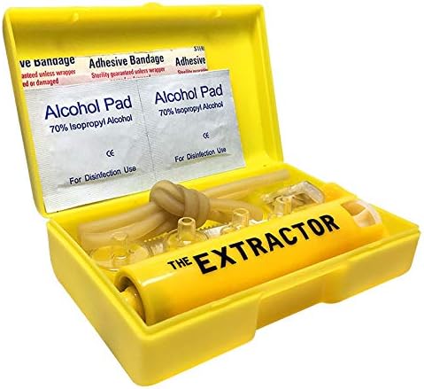 Insect Bug Bee Sting Snake Bite Venom Extractor Suction Kit Tool Pump First Aid Safety Fast Emergency for Hiking Backpacking Camping Yellow Color