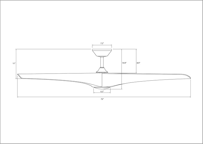 Zephyr Indoor or Outdoor 3-Blade 72in Smart Ceiling Fan in Graphite Weathered Wood with Adjustable CCT 2700-3000-4000-5000K LED Light Kit and Remote Control works with Alexa and iOS or Android App