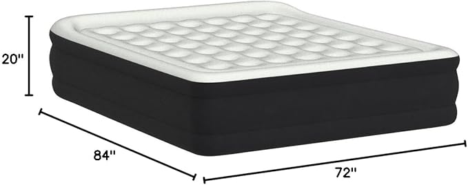 King Koil Luxury California King Size Air Mattress with Built-in High-Speed Pump Best for Home, Camping & Guests, 20" Double High Airbed Adjustable Blow Up Mattress, Waterproof, 1-Year Warranty