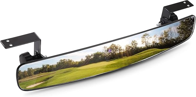 10L0L Panoramic Convex Golf Cart Mirror for EZGO, Club Car, Yamaha, Golf Cart Rear View Mirror (Double Bracket)
