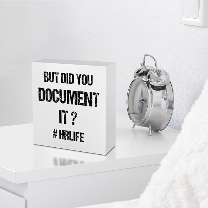 Funny Desk Decor Rustic Office Supplies White Wooden Box Sign But Did You Document It Novelty Boss Coworker HR Gifts Office Organizer Farmhouse Wood Plaque Cubicle Accessories Home Shelf Decorations