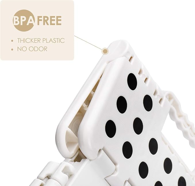 ACKO Folding Step Stool -13inch Height Premium Heavy Duty Foldable Foot Stool for Kids and Adults, Kitchen Garden Bathroom Stepping Stool White