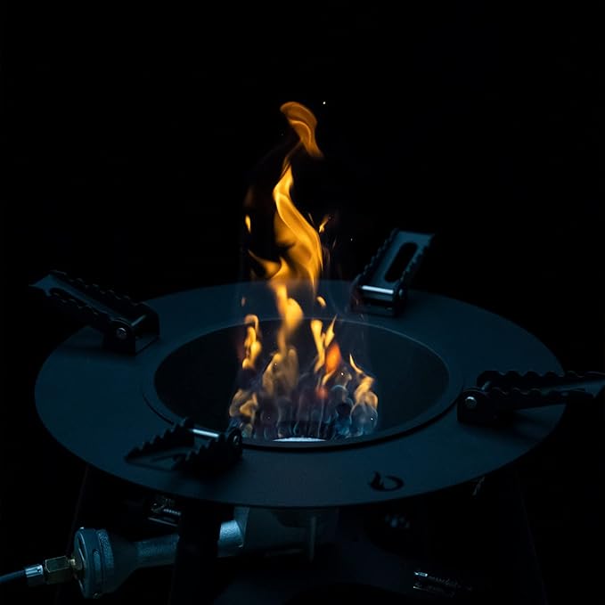 Onlyfire Propane Paella Burner Stand Set with 21" Paella Pan, Outdoor Gas Cooking Kit, Portable Gas Cooker with Wok for Backyard Camping Tailgating RV, 4FT Hose, GS300