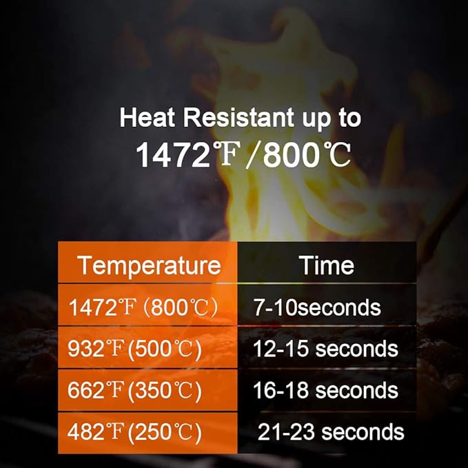 Oven Gloves BBQ Grill Gloves 1472°F Extreme Heat Resistant Oven Mitts for Cooking, Grilling, Kitchen, Smoker Baking, Barbecue, Fireplace, Welding, Cutting (13.8inch, Black Gloves)