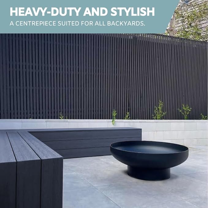 32 Inch Round Fire Pit Table with Fire Pit Grill, Extra Thick, Heavy Duty Fire Bowl, Deep Outdoor Firepit, Wood Burning Firepits for Outside Patio, Backyard Fire Pits, Large BBQ Pit