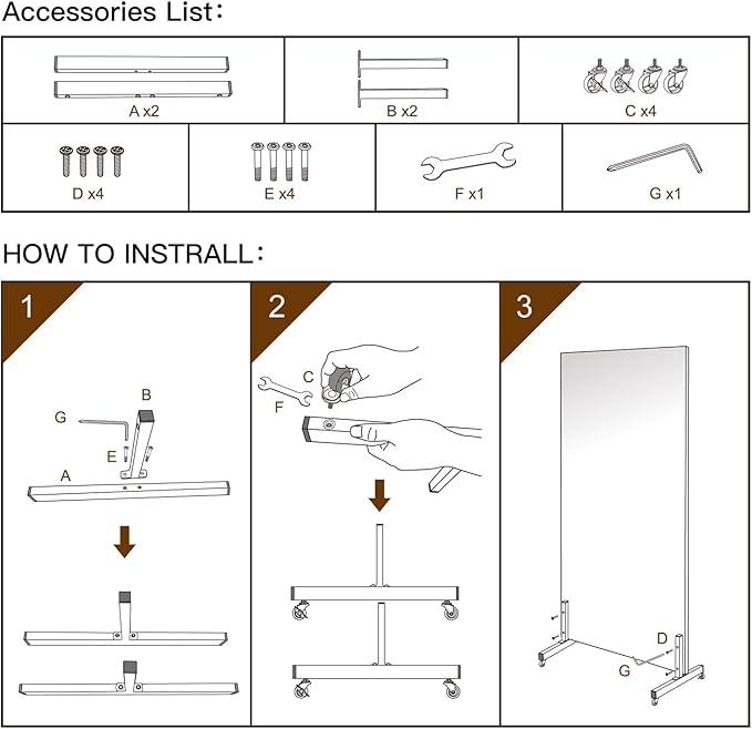 brisafe Home Gym Mirror 360° Swivel on Wheels, 79" X 47" Extra Large Full Body Rolling Mirror for Yoga, Nano Film Super Lightweight Unbreakable Floor Mirror, Black, 12lbs