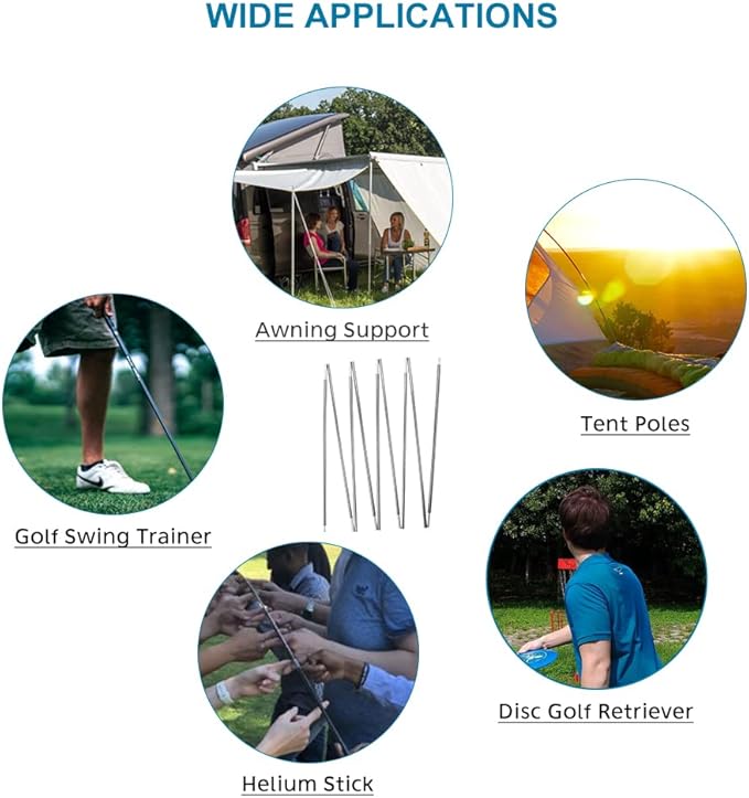 Preassembled Tent Poles Replacement, Gray 7001 T6 Heated Aluminum Tent Poles 1 Pole Pack