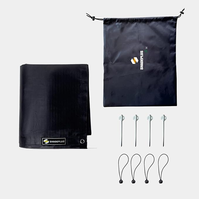 RV Awning Sun Shade Screen 8'x19'3''(Fit for 20' Awning),Black Mesh Shade Screen with Zipper,Universal Trailer Camper Awning Screen with Complete Kits,Improves Shadow and Privacy.