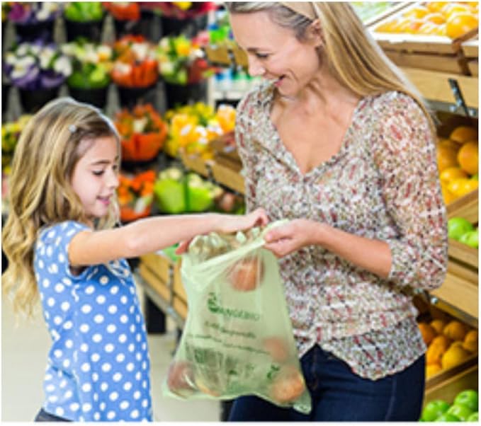 100% Certified Home Compostable Produce Bags, 250 Count, 14 x 18 Inches, Hold Up to 14 Lbs, ASTM D6400, EN 13432, US BPI & Europe OK Compost Home Certified