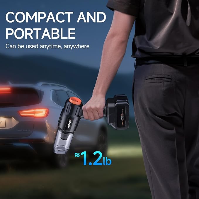 Car Vacuum Portable Cordless,High Power Suction & Blower, Wireless Handheld Vacuum Cleaner for Car, Home, Office, Pet(Warm Black)