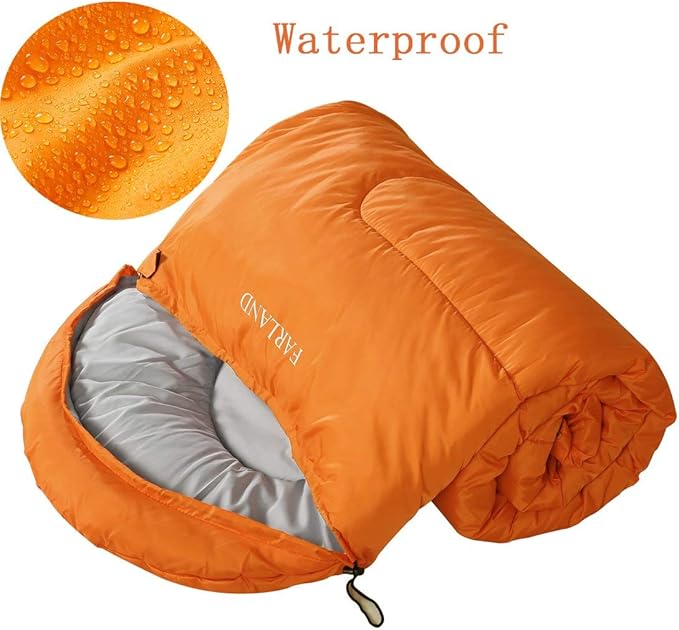 FARLAND Sleeping Bags 30℉ for Adults Teens Kids with Compression Sack Portable and Lightweight for 3-4 Season Camping, Hiking,Waterproof, Backpacking and Outdoors
