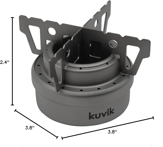 Kuvik Titanium Alcohol Stove - Ultralight and Compact Stove for Backpacking, Camping, and Survival