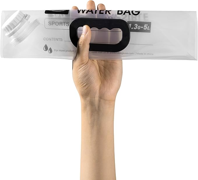 4 Pack Collapsible Water Container Bag 1.3 Gallon/5 Liter, Heavy Duty with Carry Handles, Hikes, Trips, Weather Emergencies, and More, Foldable Water Bag