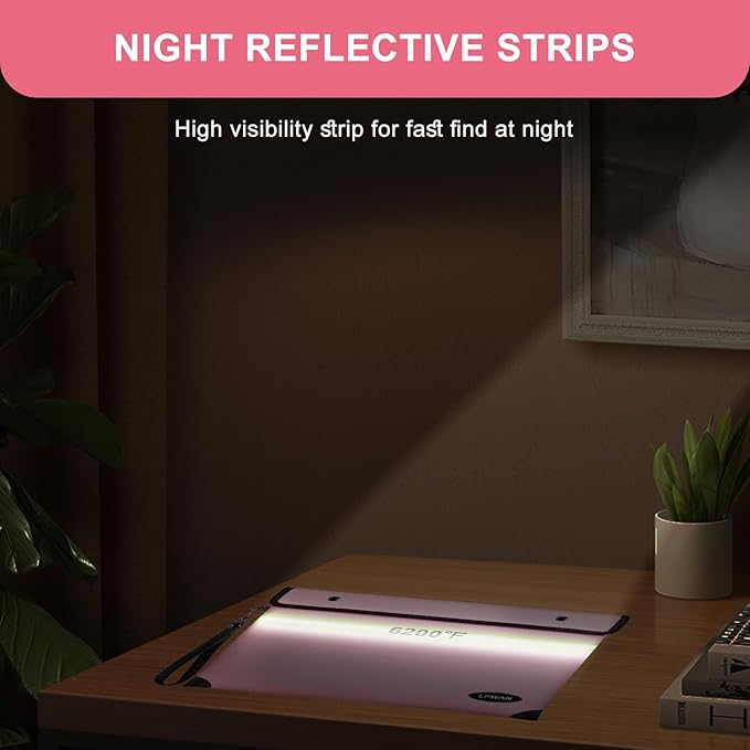 6200℉ Insulated Fire Proof Money Bag for Cash,Fireproof Waterproof Document Pouches with Double-Sided Reflective Strip,Money Envelopes for Cash,Valuables,Jewelry