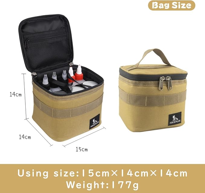 HIKEMAN Camping Portable Spice Set with 9 Spice Containers Pepper & Salt Spice Shakers, Separable Storage Bag for Outdoor Travel Camping BBQ Picnic