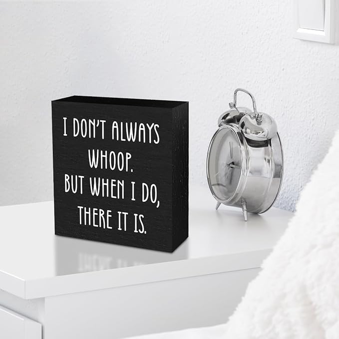 Funny Quotes Office Supplies Rustic Desk Decor Black Wooden Box Sign Humor Novelty Office Organization Graduation Gifts Wood Plaque Cubicle Accessories Home Shelf Table Centerpiece Bedroom Decorations