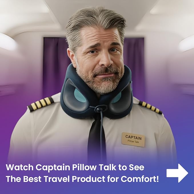 Cabeau Travel Pillow for Long Flights – Evolution X - Memory Foam Neck Support - Comfort On-The-Go for Airplane, Train, and Car (Diamond)