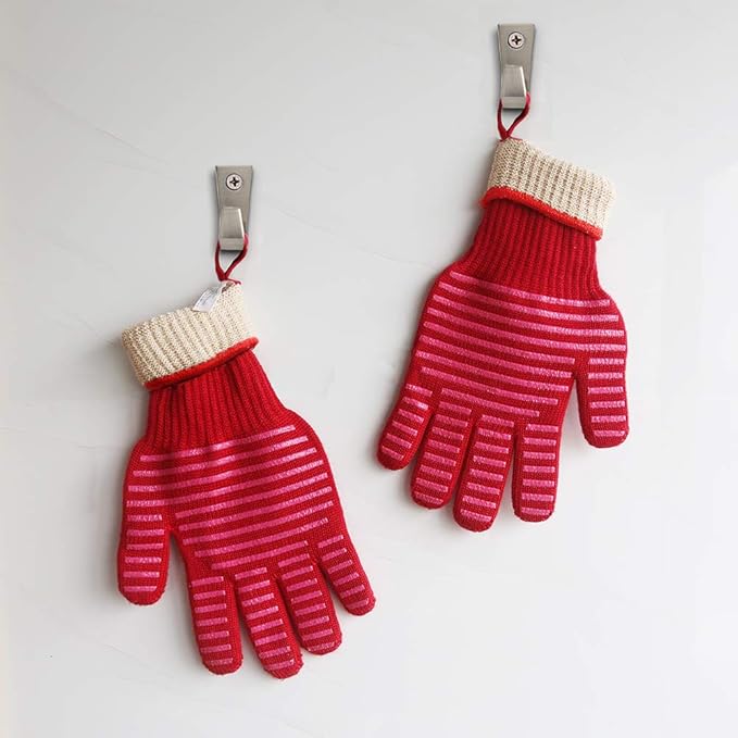 MIG4U BBQ Grill Gloves,Oven Gloves Extreme 500 degrees Heat Resistant grilling gloves with Food Grade Non-Slip Silicone Dots for Cooking, Grilling, Baking, Smoker, Barbecue, Kitchen(13" Red)