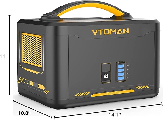 VTOMAN Jump 1500 Extra Battery, 1548Wh Large Capacity LiFePO4 Battery with BMS Protection for Camping, Home Backup, Suitable for VTOMAN Jump 1500X/Jump 1800 Portable Power Station Expand Capacity