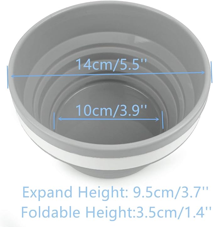 CARTINTS Silicone Collapsible Food Storage Containers with Lids Collapsible Containers Ideal for Travel and Camping, Hiking,32oz/950ml (Grey)