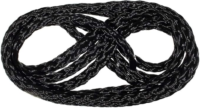 Hollow Braid Polypropylene Rope (3/8 Inch, 50 Feet, Black) - Barrier Rope - Trail Marking, Crowd Control, Golf Courses