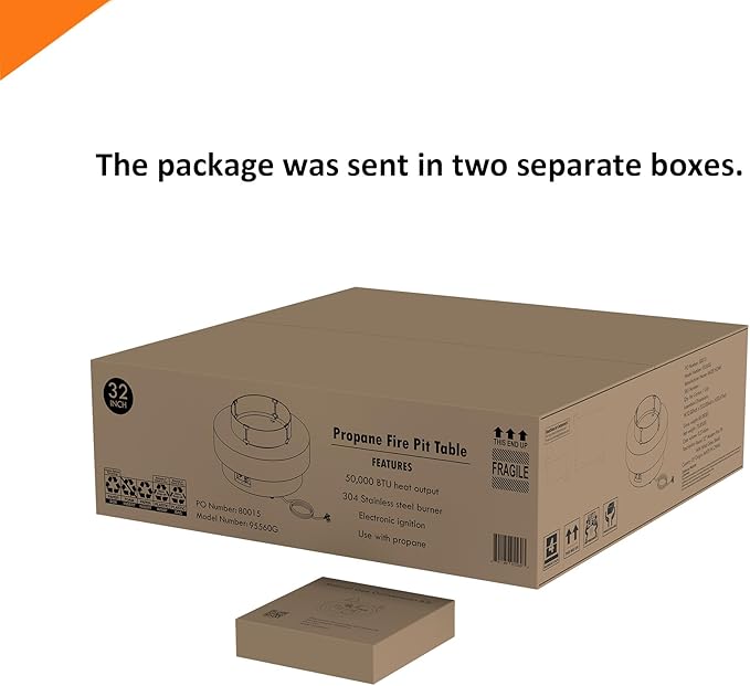 32.5-inch Outdoor Gas Fire Pit Table with Natural Gas Conversion Kit & Wind Glass Shield, 50,000BTU Propane Gas Fire Pits for Outside Patio w/Round Burner Lid, Glass Rocks, Cover