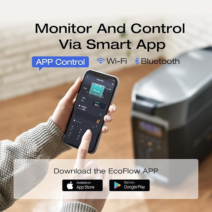 EF ECOFLOW 240V/7200Wh, 7200W Home Battery Backup: 2 DELTA Pro with Double Voltage Hub, Lifepo4 Power Station, Electricity Generator for Home Use, Blackout, Emergency