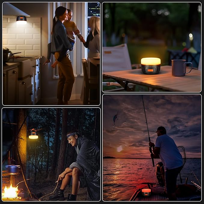 Sinvitron LED Camping Lantern Rechargeable with Remote Control - 1000LM 150H Runtime Tent Light, 5200mAh Water-Resistant Emergency Light for Hurricane Power Outages, Hiking Home