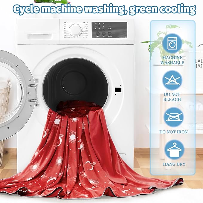 inhand Cooling Throw Blanket (50"x60") - Cooled Blankets for Hot Sleepers - Q-Max >0.45 Lightweight Breathable Summer Blanket for Sleeping Night Sweats to Keep Cool in The Heat -Wine Red