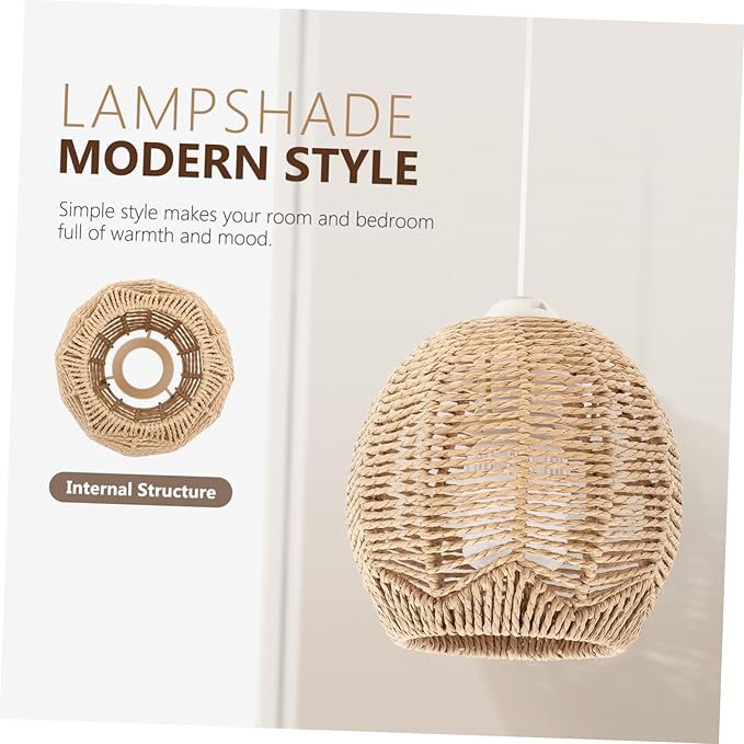 2pcs Imitation Rattan Lampshade Chandelier Lampshade Imitated Woven Lamp Shade Hanging Lamp Shade Chandelier Shade Modern Style Lampshade Household Lampshade Creative Lampshade