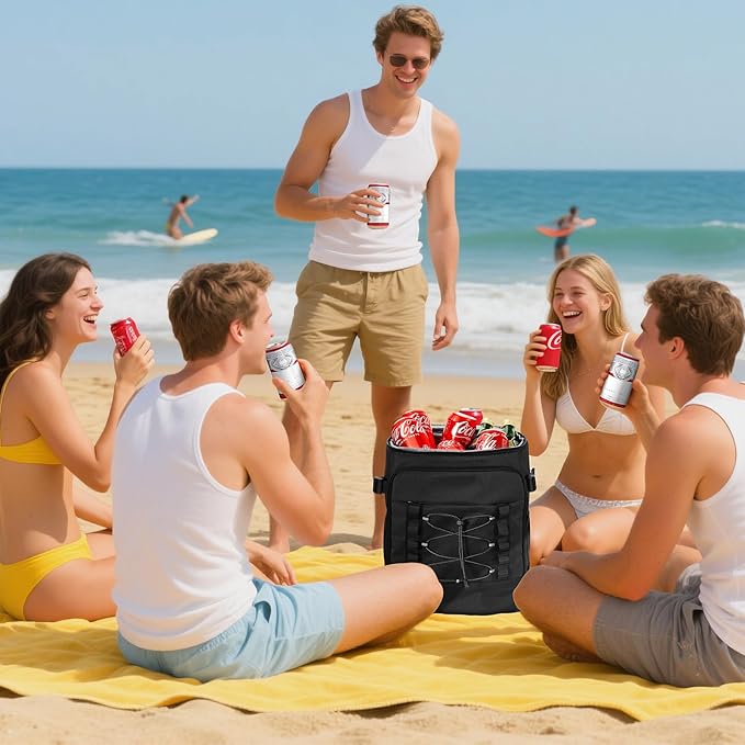 Cooler Backpack - 40 Cans Insulated Backpack Cooler for Men & Women, Portable 2 Leak Proof Compartments Coolers Bag for Beach Travel Picnic Lunch Hiking BBQ Camping - MIYCOO