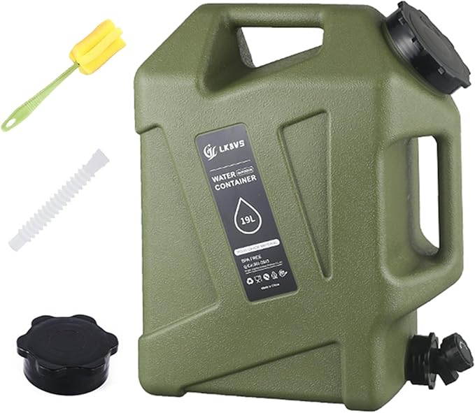 5 Gallon Water Jug with Spigot β BPA-Free Camping Water Container, Leak-Proof Water Storage Tank, Portable Overlanding Gear for Outdoors, Hiking, Emergency, BBQ & Home Use