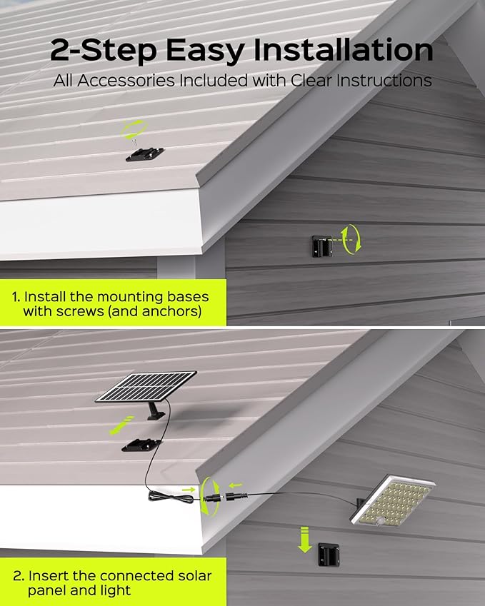 JACKYLED Solar Lights Outdoor Waterproof, Motion Sensor Flood Light 113 LED Bright Cool White Dusk to Dawn Solar Powered Outdoor Lights for Backyard Porch Garden Patio Garage (2 Pack,White Black)