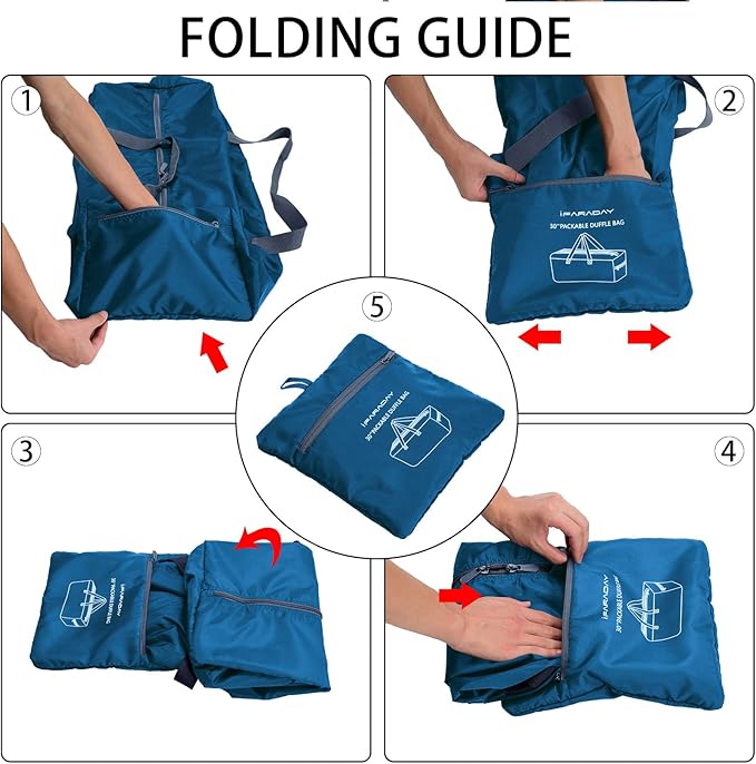 Foldable Duffle Bag 30 inch 75L Large Lightweight Luggage Bag for Travel Camping Storage-Blue