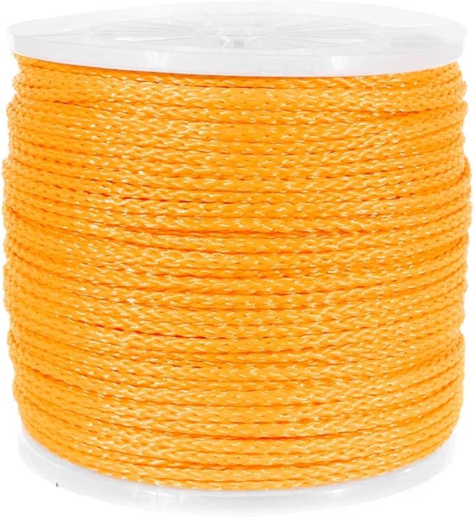 Hollow Braid Polypropylene Rope (1/4 Inch, 1000 Feet, Yellow) - Barrier Rope - Trail Marking, Crowd Control, Golf Courses