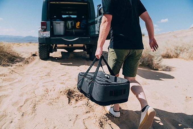 AO Coolers Stow N' Go Cooler, Low-Profile, Leakproof with High-Density Insulation, Holds Ice for 24 Hours, Carbon Black, 38 Pack