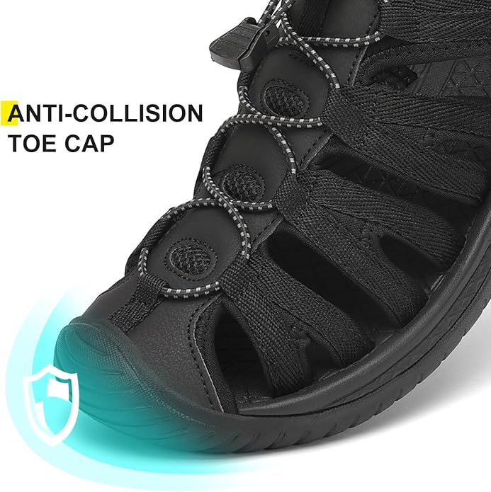 Dannto Women's Closed Toe Hiking Sandals Walking Water Sandal Comfort Athletic Sport Outdoor Sandals