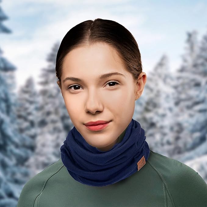 ACUSHLA 100% Merino Wool Neck Gaiter Ski Face Mask Scarf Neck Warmer for Men & Women All Weather