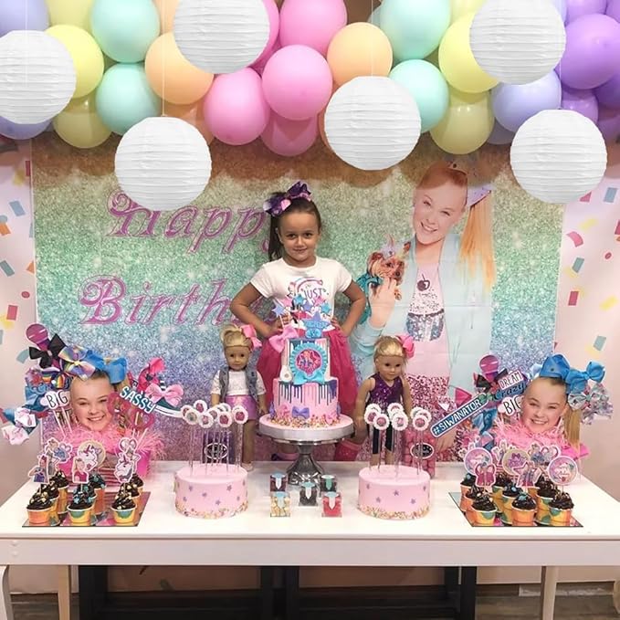 BEISHIDA 8-Inch White Paper Lanterns Decorative Chinese/Japanese Hanging Round Paper Lanterns Lamp for Birthday, Wedding, Christmas, Bridal, Home Decor, Party Decoration (6 Packs)