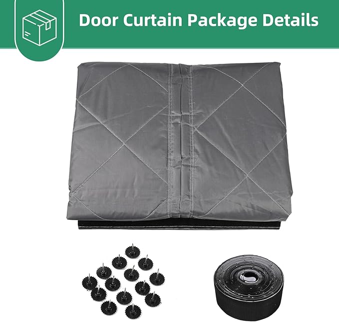 Insulated Door Curtain Fit Door 36"x82" - Magnetic Thermal Cover for Winter - Winter Door Insulation to Keep Warm Air in & Cold Air Out