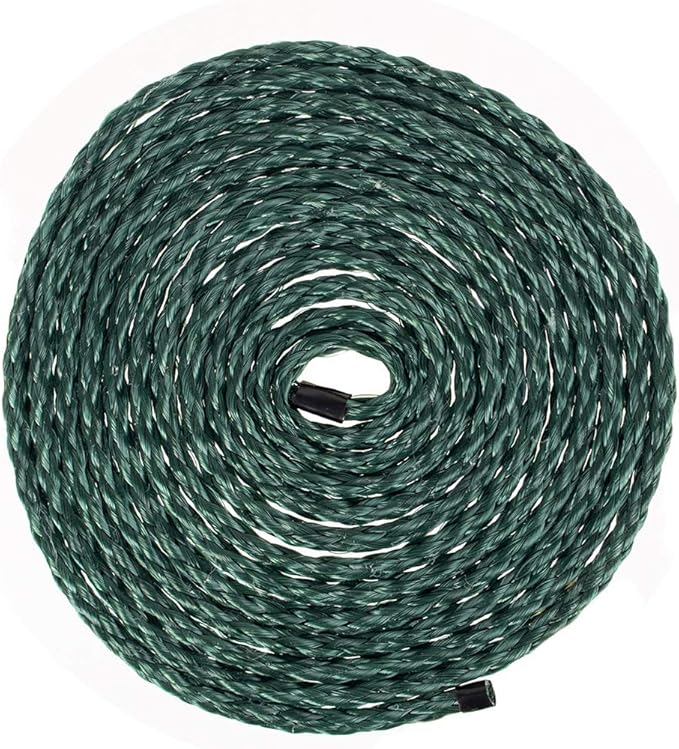 Hollow Braid Polypropylene Rope (1/4 Inch, 50 Feet, Hunter Green) - Barrier Rope - Trail Marking, Crowd Control, Golf Courses