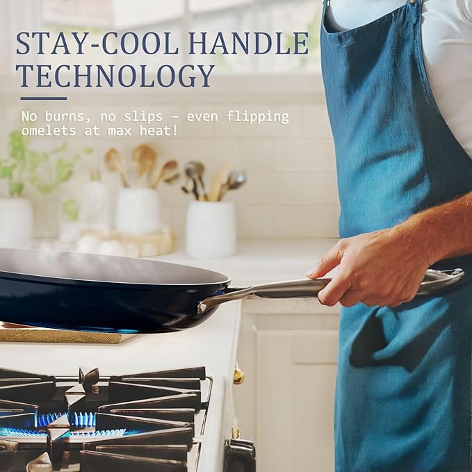 3.5qt Nonstick Ceramic Sauce Pan with Lid (8.19") Even Heat Distribution Non Toxic PFAS Free Healthy Cooking Pot for All Stovetops (Induction/Gas/Electric) Oven Safe 500ยฐF, Avocado Green