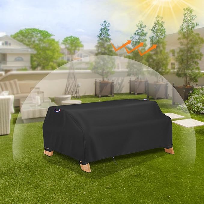 96 Inch Picnic Table Cover, Waterproof Patio Camping Table Cover for 8 ft Outdoor Picnic Table Bench Set-Weatherproof Anti-UV Picnic Bench Covers,98"L x 65"W x 30"H