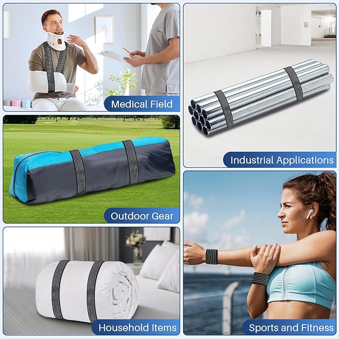 Comfytemp Ice Pack Strap, Stretchable, Reusable, 27.6 x 2 in, 1pc, Ice Belt Extender Strap, Elastic Hook and Loop Extension Strap Adds Length to Most Ice Packs, Multiple Uses